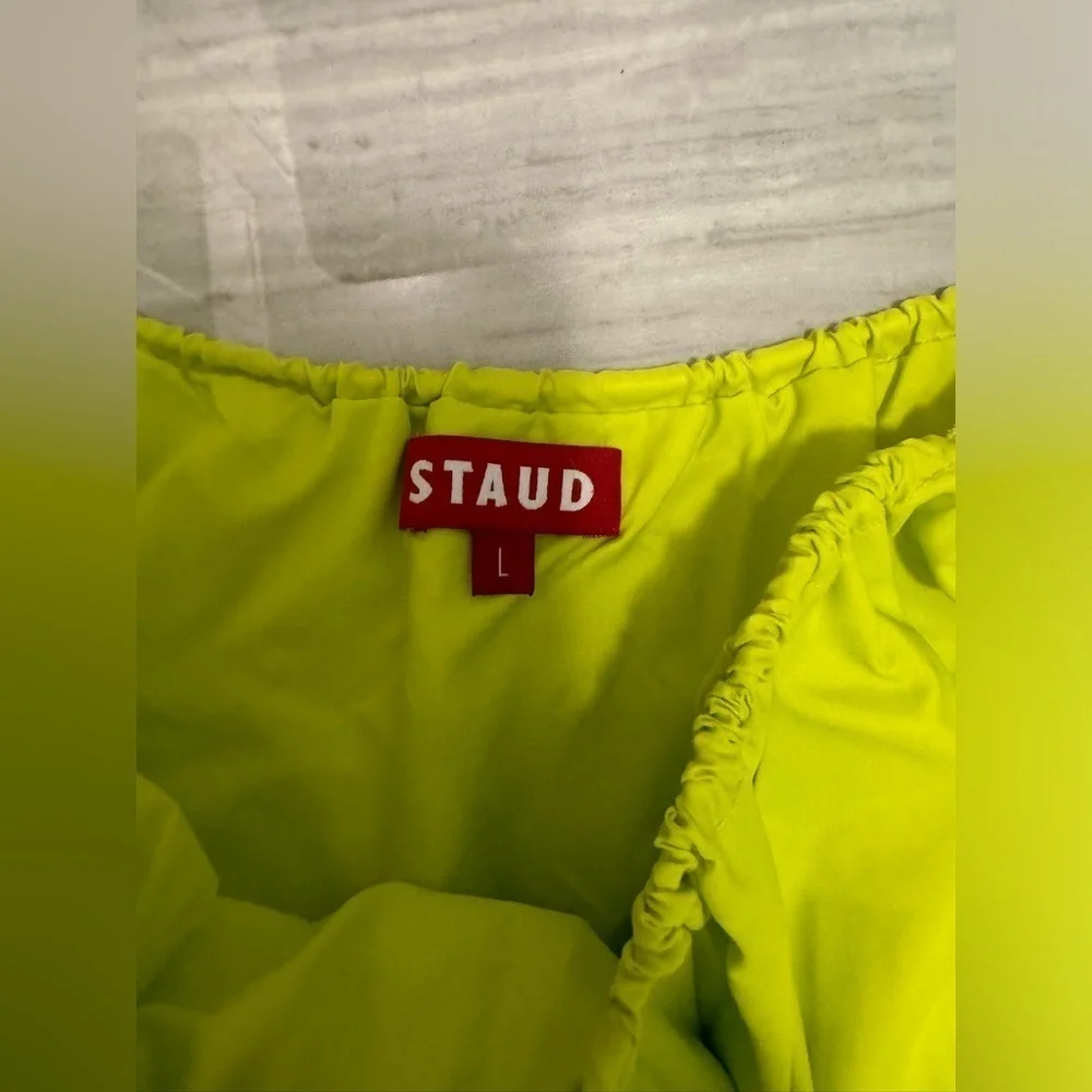 Staud- Lime Elastic Waist Jeter Short and Matching Gigi Strapless Crop Top Set